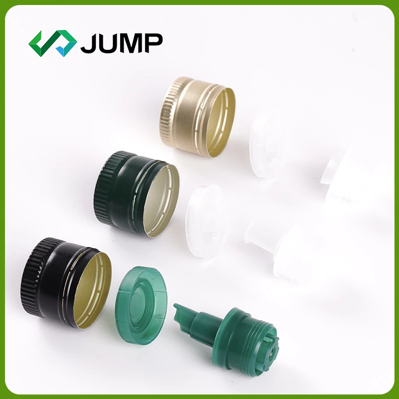 באיכות טובה כובע אלומיניום ירוק שחור עם שופך פלסטיק